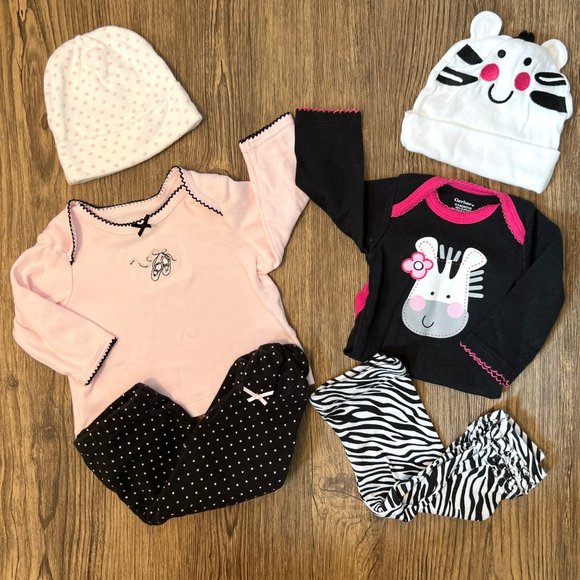 Little Me Matching Sets Baby Girl Zebra And Ballet Outfit Bundle